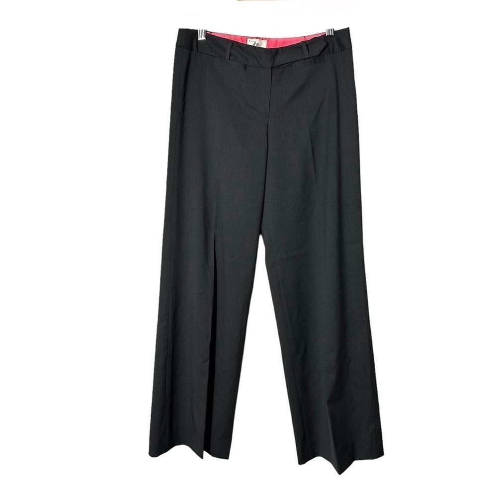 Milly Wool Silk Printed Wide Leg Pants Trousers